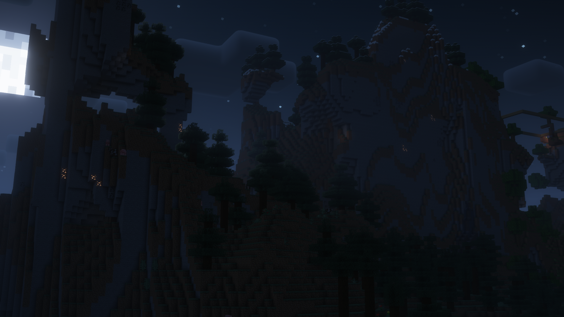 Una bella screenshot dello spawn del primo server visto dall'alto con le shaders.