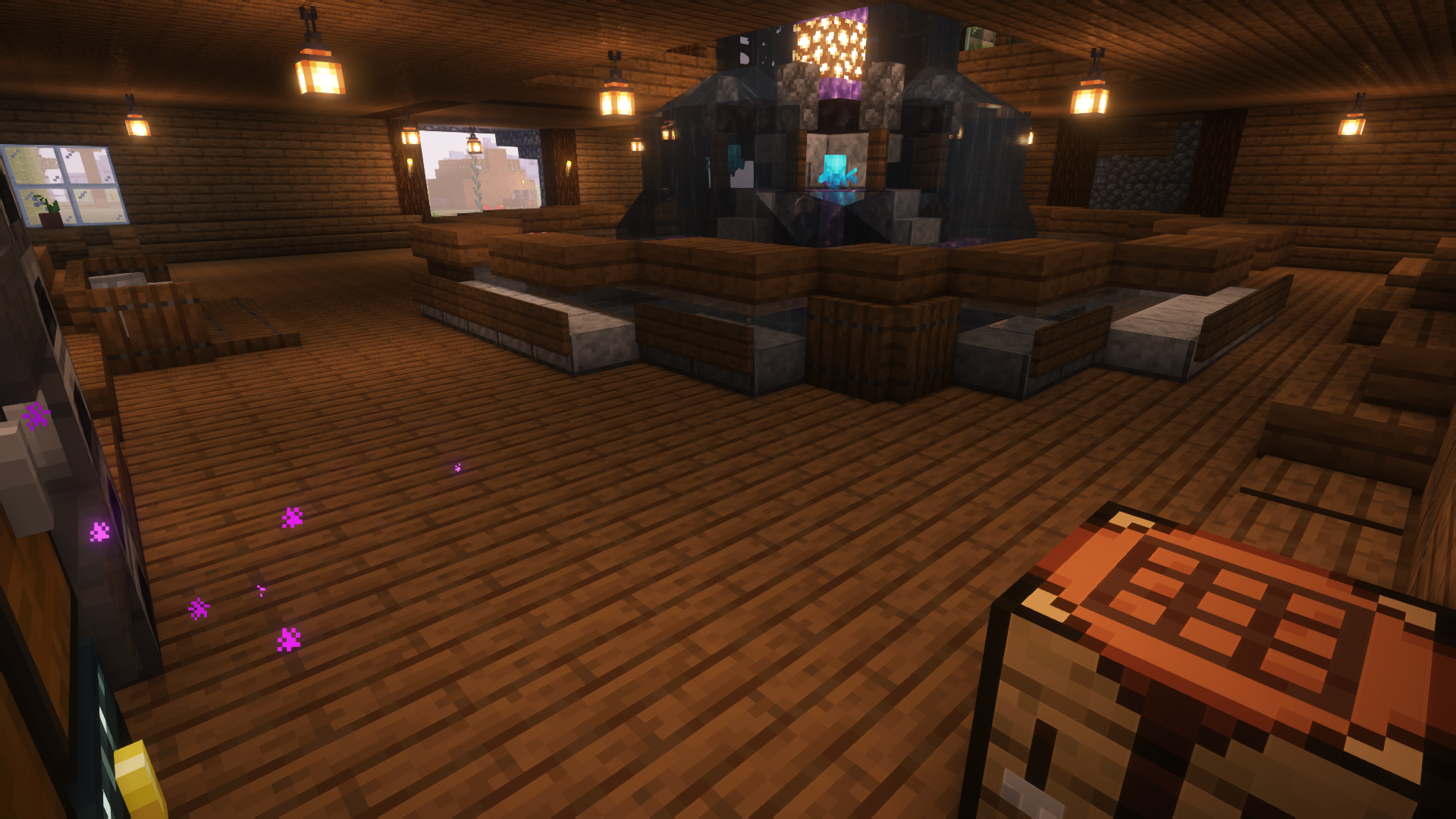 Una screenshot dell'interno della villa localizzata allo spawn del server.