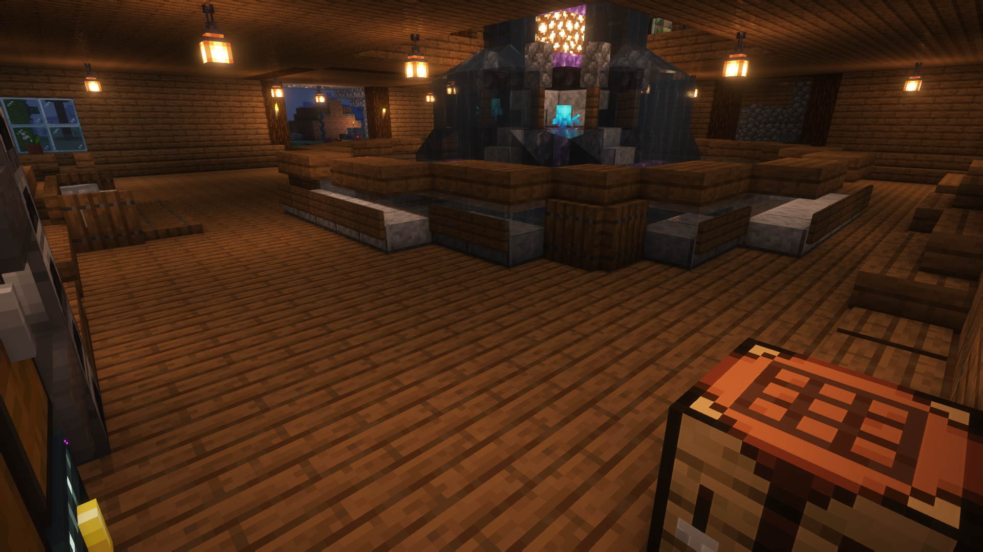 Una screenshot dell'interno della villa localizzata allo spawn del server.